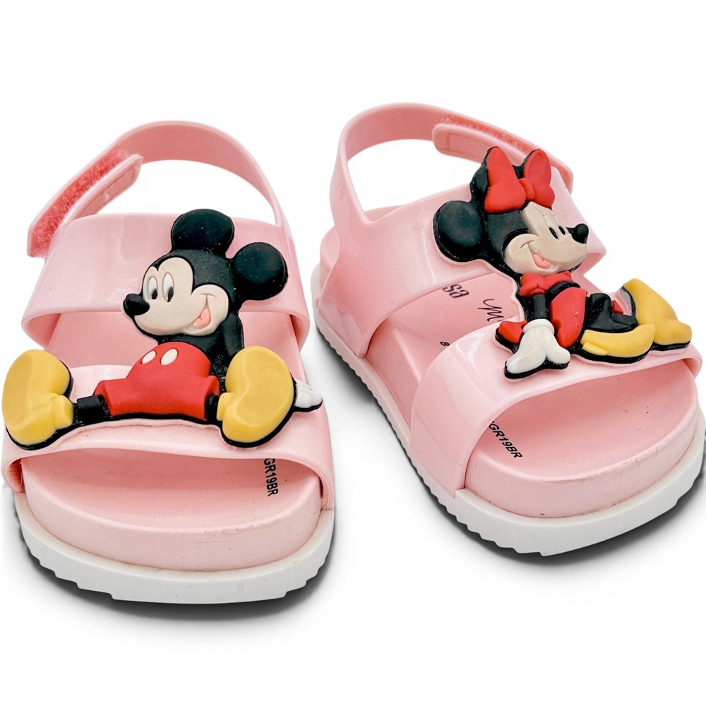 Mini Melissa Kids Play Mickey & Minnie Sandal 5 Pink Disney Summer Vacation Shoe
